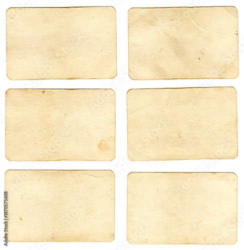 6 alte Spielkarten mit runder Kante - Vintage Karten abgerundete Ecken als leere blanko Vorlage oder Ebene 