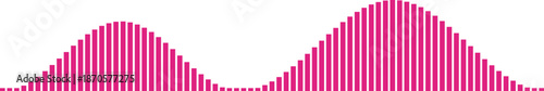 Bimodal distribution graph with pink bars Vector