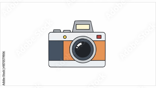 Retro camera illustration capturing moments and memories with classic style.