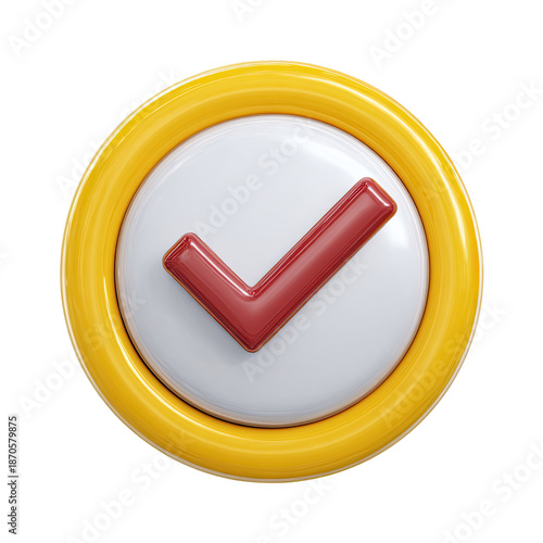 3D graphic of a check mark button.