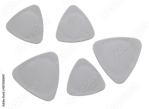 A set of five triangular plates