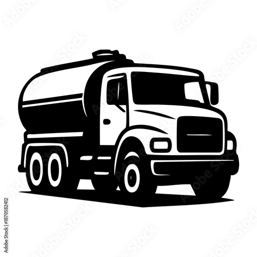 Fuel Tanker Truck Vector Illustration Graphic.