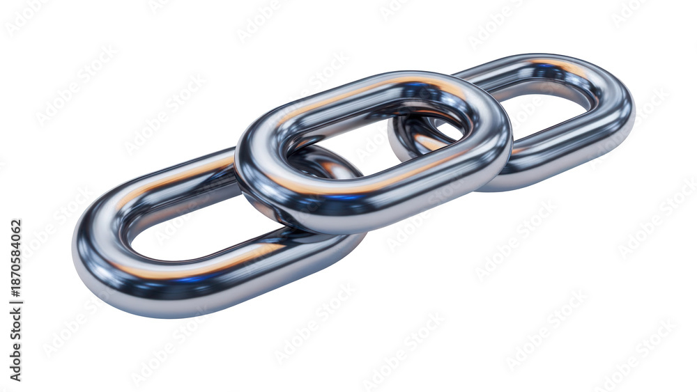 Naklejka premium 3D chrome icon Chain