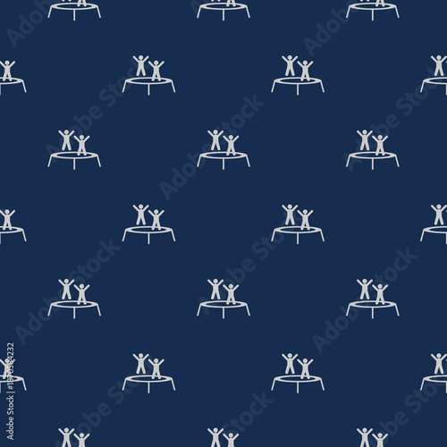 Jumping trampoline seamless pattern isolated on color background