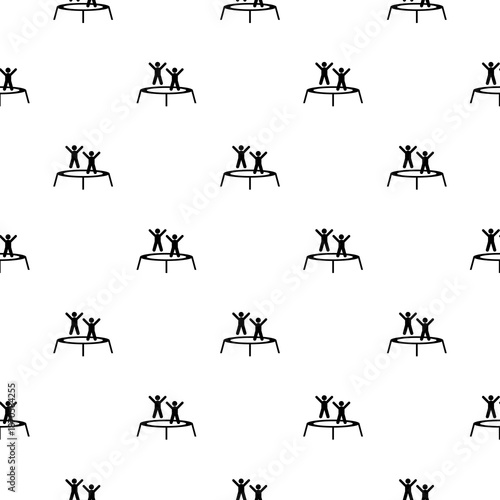 Jumping trampoline seamless pattern isolated on white background