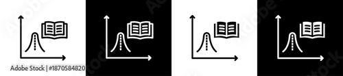Learning Curve Line N Glyph Icon Style In White And Black Background