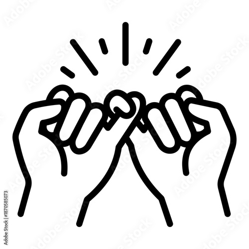 Pinky promise symbol showing two little fingers crossed together, representing trust, promise, friendship, honesty, and commitment, used for agreements, childhood pledges, and relationship concepts.