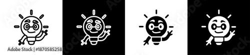 Evolutionary Thinking Line N Glyph Icon Style In White And Black Background