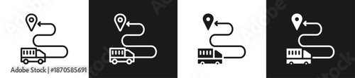 Logistics Service Line N Glyph Icon Style In White And Black Background