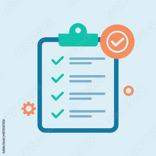 Smart Checklist Auto Approval Flat Vector