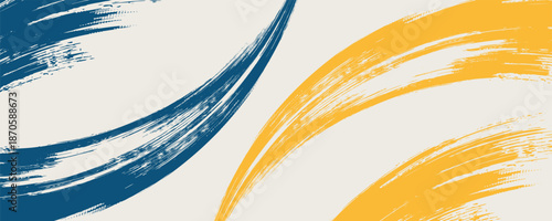 Abstract Sports Background with Dark Blue and Yellow Gradient Brushstrokes and Halftone Effect. eps 10