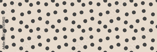 Cute polka dot seamless pattern. Organic shapes on beige background. Abstract chalk dots. Vector