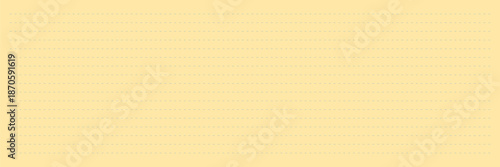 Dashed line on yellow background. Note, office document, legal pad. Vector
