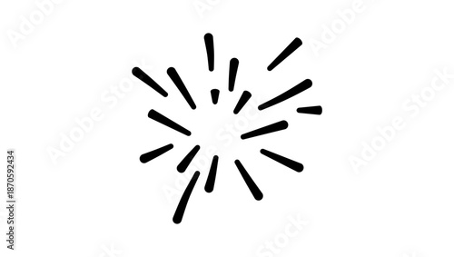 Fireworks display symbol, black isolated silhouette