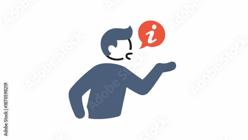 Stylized graphic of a person providing information or advice.