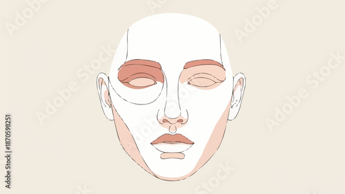 Stylized illustration of a human face with closed eyes and soft colors.