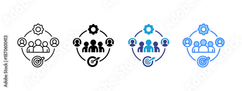 Stakeholder Management  icon set multiple style collection