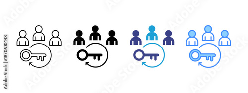 Key icon set multiple style collection