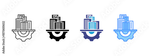 Infrastructure icon set multiple style collection