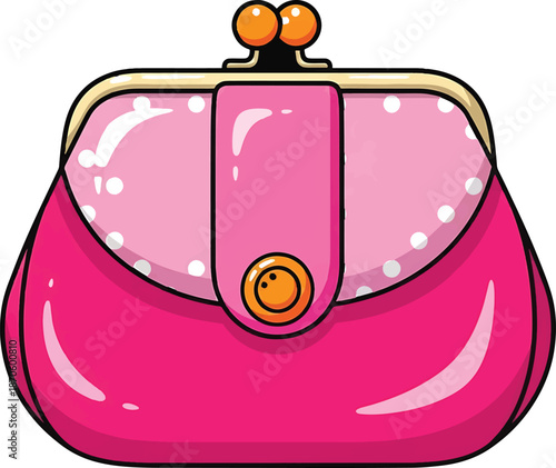 Pink coin purse with gold clasp for women and girls fashion accessory