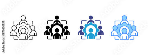 Employee Management  icon set multiple style collection