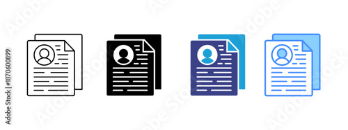 Profile icon set multiple style collection