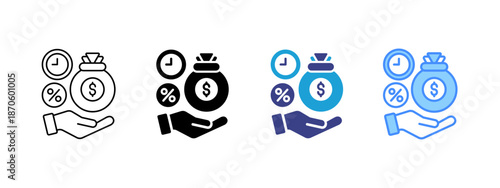 Creditor  icon set multiple style collection