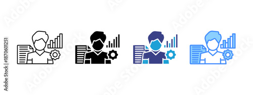 Consultant icon set multiple style collection