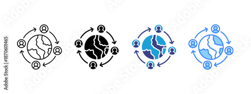 Stakeholder icon set multiple style collection