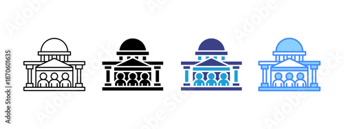 Government  icon set multiple style collection