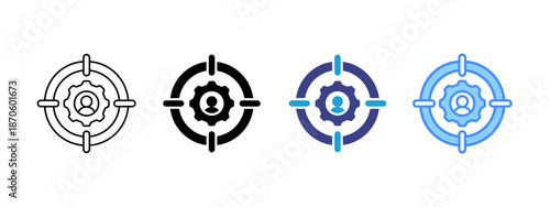 Objective  icon set multiple style collection