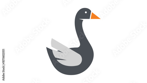 Elegant swan illustration showcasing graceful curves and vibrant colors, a beautiful design.