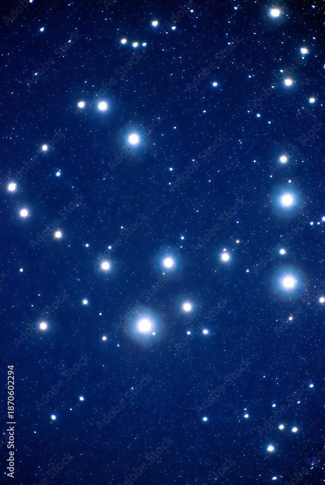 Fototapeta premium Celestial Radiance: Starry Night Sky with Glowing Luminaries