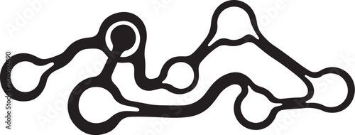 Black abstract line art on white background