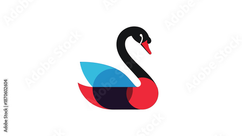 Elegant swan logo design with vibrant colors and modern artistic style.
