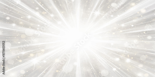 Abstract background with bright sun rays and stars glowing in a blue space sky illustration featuring a colorful light burst and shining vector design texture for art wallpaper