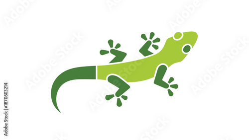 Green lizard illustration on white background, perfect for nature and wildlife projects.