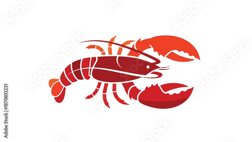 Vibrant illustration of a red lobster showcasing its detailed features and design.