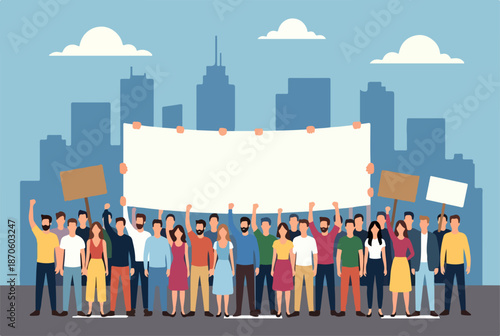 Blank Banner at a Protest