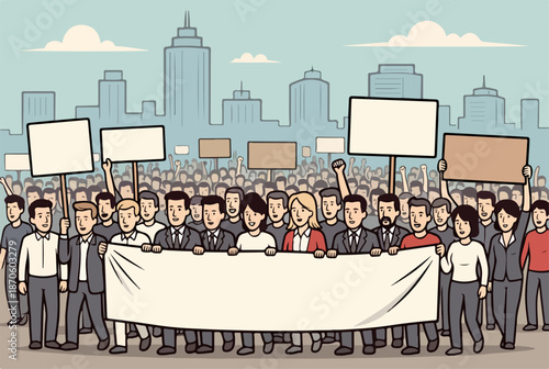 Demonstration with Blank Placard