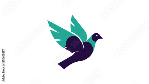 Elegant dove soaring with wings spread, a symbol of peace and freedom in flight.