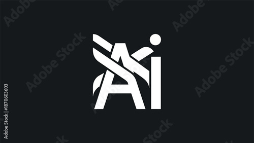 Abstract AI logo design with modern and creative style for technology.