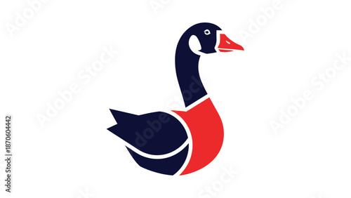Elegant goose illustration with a striking design and vibrant colors, perfect for branding.