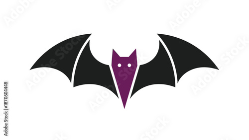 Stylized bat silhouette with outstretched wings, a spooky Halloween symbol.