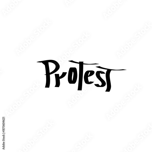 Creative PROTEST lettering typography suitable for demonstrations, awareness campaigns, and political posters