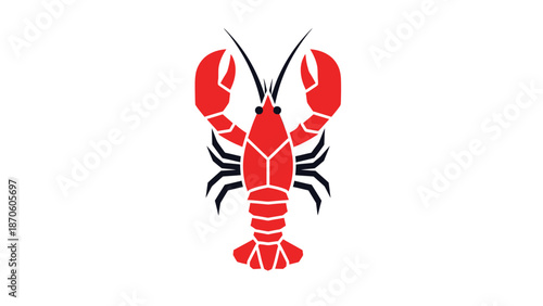 Vibrant red lobster illustration on a clean white background, perfect for design.