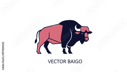 Majestic bison illustration showcasing strength and wild nature in vibrant colors.