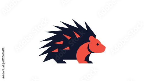Stylized hedgehog illustration with sharp spikes and a vibrant orange body, perfect for design.