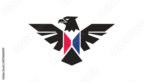 Majestic eagle emblem soaring with wings spread wide, a symbol of strength and freedom.