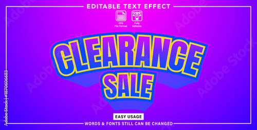 Editable graphic text clearance sale style